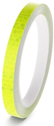 TIESOME Reflektorband Selbstklebend, 1 Rollen/8 m Neon Klebeband Warning Tape Reflektor Aufkleber Reflektierendes Klebeband Starke Reflektion Reflektor Tape für Fahrzeuge Anhänger Fahrräder Helm(Gelb)