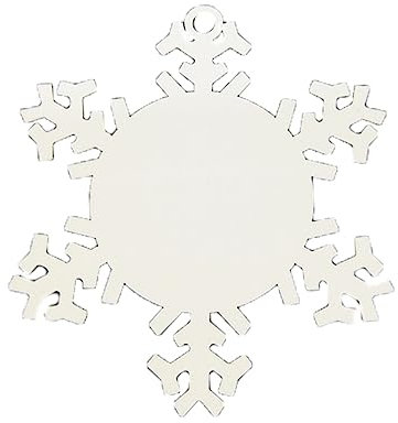 Ciieeo 10pcs Snowflake Christmas Tree Balls Ornaments Wooden Decorations Hinged Hanging Heat Transfer Coated Festive Decor