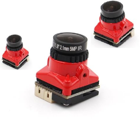 Beast mini FPV Kamera 1800TVL 5MP 2,1mm 1/3 Zoll CMOS HDR Sensor 19 * 19MM NTSC & PAL Umschaltbar für FPV Drohne DIY Teile (rot)