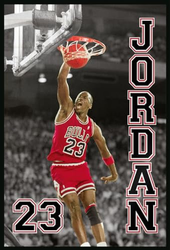 Close Up Michael Jordan - Gerahmtes NBA Poster (23 Slam Dunk) (Größe: 61cm x 91,5cm)