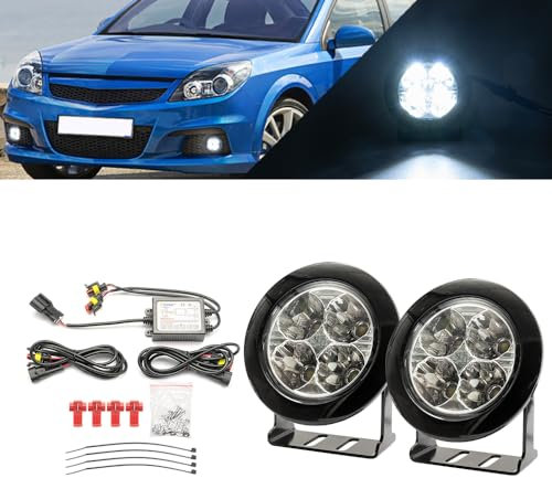 NSLUMO LED DRL Tagfahrlicht für Vauxhall Opel Zafira A Astra G H Corsa C Vectra C, Tageslichtreflektoren für die vordere Stoßstange, DLR-Lauflicht, 2 LED-Standlicht mit klarer Linse