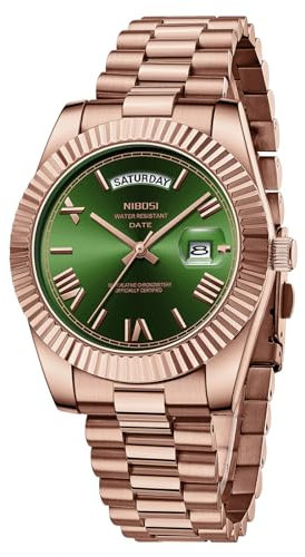 NIBOSI Herrenuhr Armbanduhr Herren Analoge Quarzuhr Edelstahl Uhren für Herren Männer wasserdichte Business Casual Klassiker Watch mit Tag und Datumsanzeige