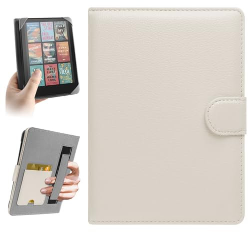 HoYiXi Custodia Universale for 6.8'' Kindle Paperwhite/6 Nuovo Kindle 2022 & 2019/Kobo Clara HD/Kobo Clara 2E Compatibile con 6-6.8'' PocketBook/Tolino/Sony E-Book Reader Cover,Bianco
