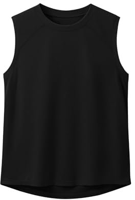 Haloumoning Jungen Tank Top Ärmellos T-Shirts Einfarbige Feinripp Unterhemd Kinder Sommer Sport Freizeit Basic Tops,Schwarz,10-12 Jahre
