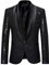 Pailletten Sakko Herren - Glitzer Jacket Herren - Slim Fit Blazer Schwarz Gold Karneval Anzug für Männer Anzugjacken Fasching Pailletten-Jacke Glitzerjacke Silvester Party Outfit Performance-Kostüm