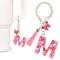 MWOOT Pink Initial letter Keychains for Women, Stanley Cup Charms, Cute Initial Keychain Handle Charm for Stanley Tumbler, M