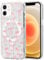 Phoona Magnetic Bow Case for iPhone 12 / iPhone 12 Pro 6,1, Compatible with Magsafe Cute Girls Preppy Design, Clear Aesthetic Pattern Silicone Women Protective Cover for Cherry, Pink