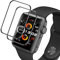 Carantee 2 Stück Schutzfolie für Panzerglas für Apple Watch Series 4/5/6/se/se2 (44mm), Kratzfest, Anti-Bläschen Schutzglas, Wasserdicht, Sensitive Touch, HD-Klar iWatch 44mm Displayschutzfolie