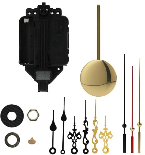 Kit Meccanismo Orologio a Pendolo al Quarzo, Movimento a Batteria con 3 Coppie di Lancette Diverse, Ideale per la Sostituzione e Creazione di Orologi da Parete