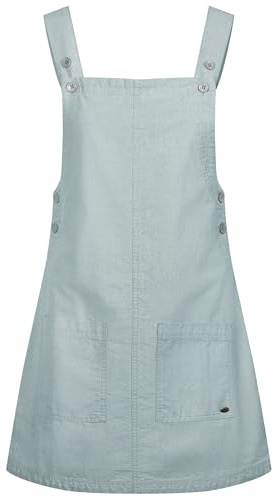 Trespass Women's Pinafore Dress Twirl - Button Fastening Straps, Button Fastened Sides, 2 Front Patch Pockets, Woven, 100% Cotton