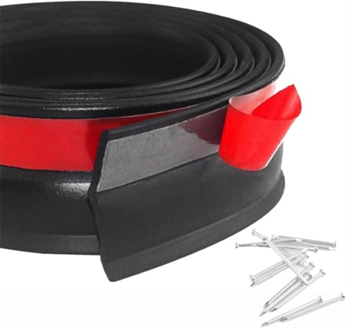 Garage door seal, rubber lip, with nails, suitable for garages, can prevent leaves and grass cuttings, 3 m long