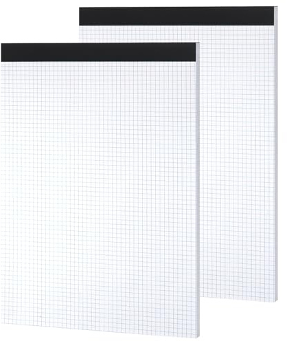 Thboxes Graph Paper Pad 2 Pack, 11.6 x 8.5 In, 4x4 Grid, 30 Sheets | 80 Gsm Fsc-Certified Paper, Easy-Tear Pages, Smooth Double-Sided Sheets For Drawing, Math, Notes, And Planning