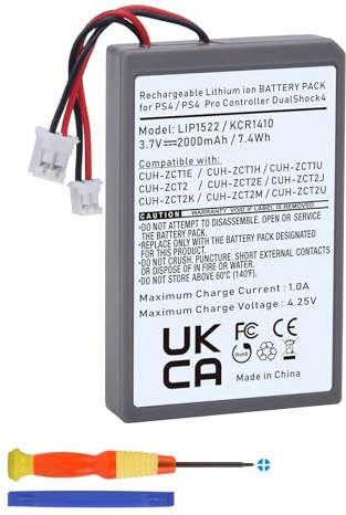 Batteria di ricambio 3,7 V/2000 mAh LIP1522 PS4 PS4Pro compatibile con Sony PlayStation 4 per controller DualShock4 V1 V2 CUH-ZCT2 CUH-ZCT2E CUH-ZCT1E CUH-ZCT1U CUH-ZCT1H CUH-ZCT2M