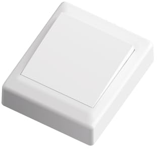 Temolink Euro Classic Aufputz Lichtschalter, Wechselschalter, Wippschalter 2-Wege, 16A/250V, Weiß, mit Rahmen, Wandlichtschalter für Innenbereich