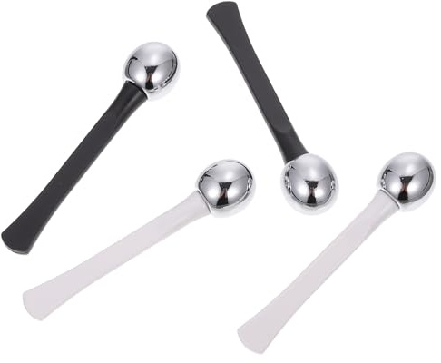 Augencreme Stäbe 4 Stück mit Zwei Enden aus Zinklegierung | Tägliche Augenpflege, Einzigartiges Design, Tragbar, für Lotion und Flüssiges Make Up