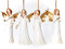 Gisela Graham 4 Ceramic Christmas Angels Decorations - Set of 4, 11.5cm, White, Silver Peacock Angel, Hanging or Free Standing, Christmas