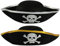 com-four® 2x Piratenhut mit Totenschädel - Hut für Kinder und Erwachsene mit silberfarbener + goldfarbener Krempe - Kostüm für Fasching, Karneval, Halloween (02 Stück - Pirat goldfarben/silberfarben)