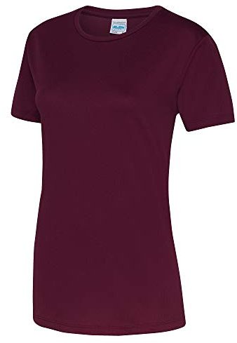JUST COOL Womens/Ladies Sports Plain T-Shirt (M) (Burgundy)
