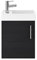 Nuie MIN010 Vault Modern Bathroom Single Soft Close Door Wall Hung Vanity Unit with 1 Tap Hole Ceramic Basin, 400mm, Woodgrain Charcoal Black