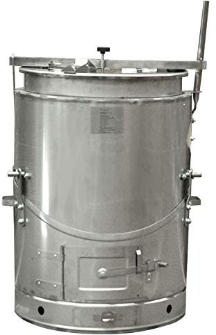 Yerd Edelstahl Futterdämpfer - kippbarer Outdoor Kochkessel/Gulaschofen/Edelstahl Holzofen/Brühkessel (100 Liter Edelstahlkessel)