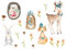GRAZDesign Wandtattoo Waldtiere Reh, Igel Fuchs | Kinderzimmer Babyzimmer Deko Jungen und Mädchen | Baby Aufkleber | türkis, Aquarell Farben, als Set 57x80cm - Set Waldtiere