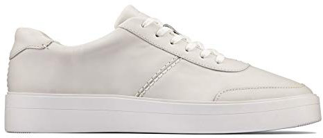 Clarks Hero Walk, Zapatos de Cordones Derby Mujer, Blanco (White Leather White Leather), 40 EU