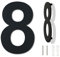 Numero civico esterno moderno acciaio inossidabile,altezza 125 mm, placcato nero (Numero 8 Otto)