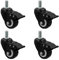 1,5 Zoll/2 Zoll Lenkrollen für Möbel,Transportrollen,Doppellager,mit Gewindestift M8x25,mit Sicherheitsbremse,Schwarz,Polyurethan,Packung mit 4 Stück(4 brake2in)
