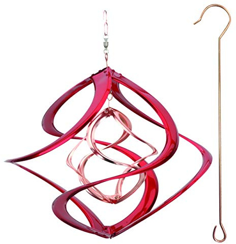 Red Carpet Studios Deluxe Doppeltes Helix-Kosmix-Windspiel:, 35,6 cm, Rot und Kupfer