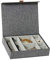 LOVE IT STORE IT Premium Aufbewahrungsbox für Schmuck - Schmuckkästchen aus Leinen, innen Samt - Verstärkt mit Holz - Mit 8 Fächern - Grau - 27x22x6 cm