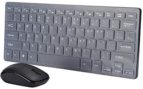 Wireless Keyboard Mouse Set, 2,4 G USB Wireless Ultra Slim Keyboard Mouse Combo Home Office Business Poratble Tastatur / Mäuse mit Tastaturschutz, für Desktop / Laptop(schwarz)