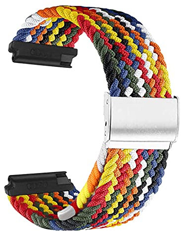 YOOSIDE für Garmin Vivoactive 5 / Venu Sq/Venu 2 Plus/Vivoactive 3 Geflochten Loop Armband, Weiches elastisches Nylon Uhrenarmband mit verstellbarem Verschluss aus Edelstahl (Mehrfarbig)