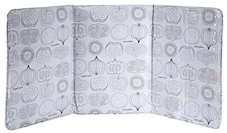 Greensen Faltbarer Spritzschutz für Küche und Herd, 39 x 84 cm, Küchenschutz mit Blumenmuster, Ölspritzschutzplatte