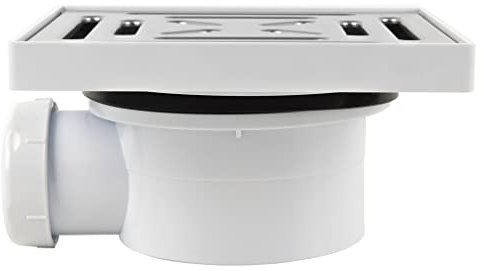 Cofan Sumidero con Válvula Sifónica | Para Plato de Ducha de Obra | Medidas: 146 x 146 mm | Salida de Ø40 mm | Junta Cónica Reductora de Ø32 mm