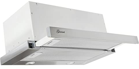 GURARI Flachschirmhaube GCH B 135 IS + 2x Kohlefilter, Dunstabzugshaube Flachschirmhaube 60cm Einbau 1000m³/h Edelstahl