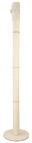 Kratzbaumland Woody-Deckenspanner Kratzbaum mit 12 cm Premium-Sisalstämme (250-260 cm)(Sisalfarbe Natur)(Creme - Edelplüsch)