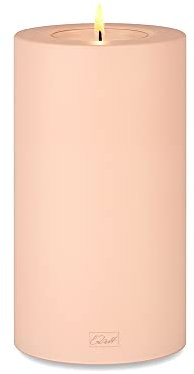 Qult Farluce Trend • Farbe Rosé • ∅ 8 cm Höhe 18 cm • Teelichthalter in Kerzenform • Kunststoffkerze in Kerzenoptik • Mit Teelichteinsatz • inkl. 1 TLN50 Nightlights Teelicht (für ∅ 6 & 8 cm)