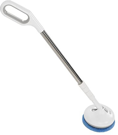 Lavavetri Elettrico Senza Fili, Albero Retrattile Girevole Lavavetri Elettrico Portatile Mutifuctional 8.5W 5V 2A Ricarica USB Spazzola Lavavetri Elettrica Ad Alta Efficienza per Pavimento(Bianco)