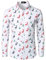 JOGAL Herren Funky Christmas Print Weihnachtsmann Hemd Langarm Button Up Freizeithemd Weiß Groß