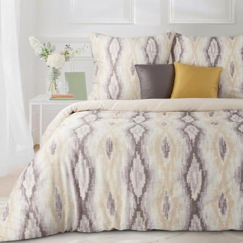 Satin-BETTWÄSCHE-Set Nike 24 220X200 cm, 2-TLG. 70X80 cm BEIGE