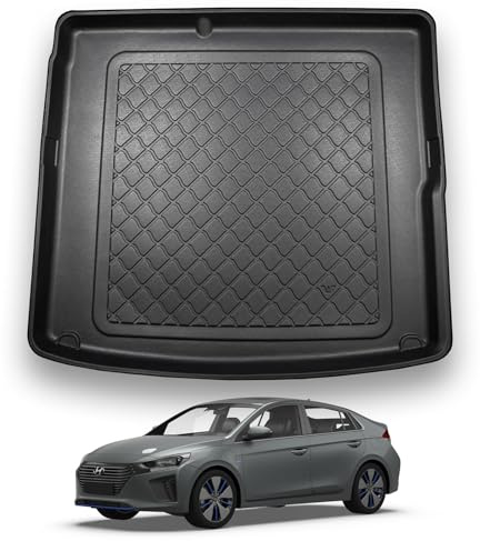 NOMAD Boot Liner Mat for Hyundai Ioniq 2016-2022 | [Non-adjustable boot floor], Premium Anti-Slip TPE Car Boot Protector Tray, Waterproof Raised Edge Trunk Mat