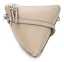 Calvin Klein Argo Top Zip Triangle Crossbody, Bandoulière Triangulaire zippée sur Le Dessus Femme, Champignon, Taille Unique