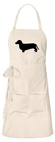 Huuraa Grillschürze Dackel Silhouette Geschenk Natur Baumwolle Dackel Mitbringsel
