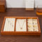 Oirlv Multifunctional Wooden Jewellery Tray Stackable Jewellery Storage Tray for Ring Earrings Bracelet Necklace Organiser and Display (Cream White)