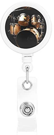 Cool Drum Set Retractable Id Card Clip Scroll mit 360 ° drehbarer Krokodilklemme, geeignet für Büropersonal