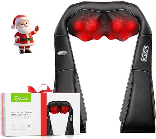 Massaggiatore per collo con funzione di riscaldamento: massaggiatore elettrico Shiatsu, il regalo perfetto per alleviare il dolore alle spalle e al collo per gli automobilisti in casa ufficio