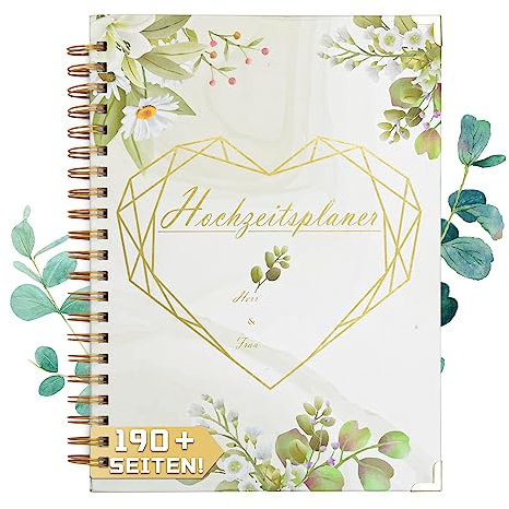 Hochzeitsplaner Buch Hochzeit Planer Deutsch, A4 Wedding Planner Buch Organizer 196 Seiten mit Sitzplan Tischordnung Checkliste Vorbereitungen für Hochzeit