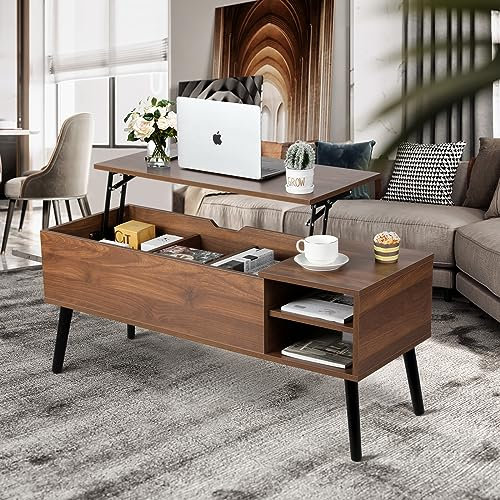 VOWNER Mesa de Centro Elevable,Mesita de Salón para el Café,Mesa de Centro Rectangular Moderna con Cajón de Almacenamiento de Sala de Estar para Muebles de Sala de Estar, 108 x 40 x 45 cm
