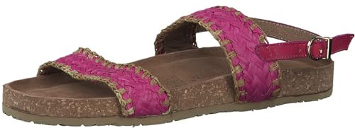 MARCO TOZZI Damen Sandalen flach mit Verstellbarem Riemen Bequem, Rosa (Pink Comb), 39 EU