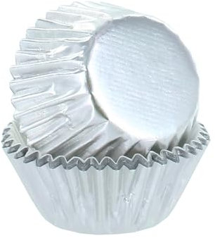 Culpitt Mini Baking Cases | Silver Petit Four Cases, Foil Lined Cupcake Case For Fairy Cakes And Bite-Sized Treats, Metallic - 200 Cupcake Cases